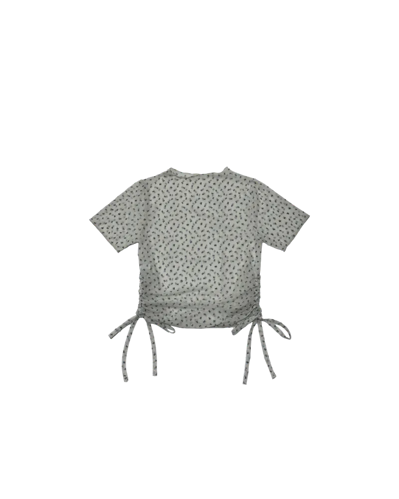 兩側束繩蝴蝶結透紗