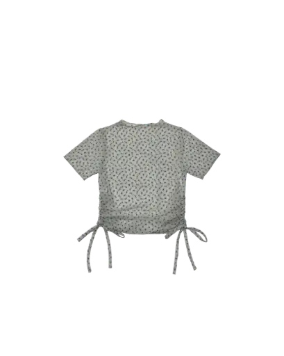 兩側束繩蝴蝶結透紗